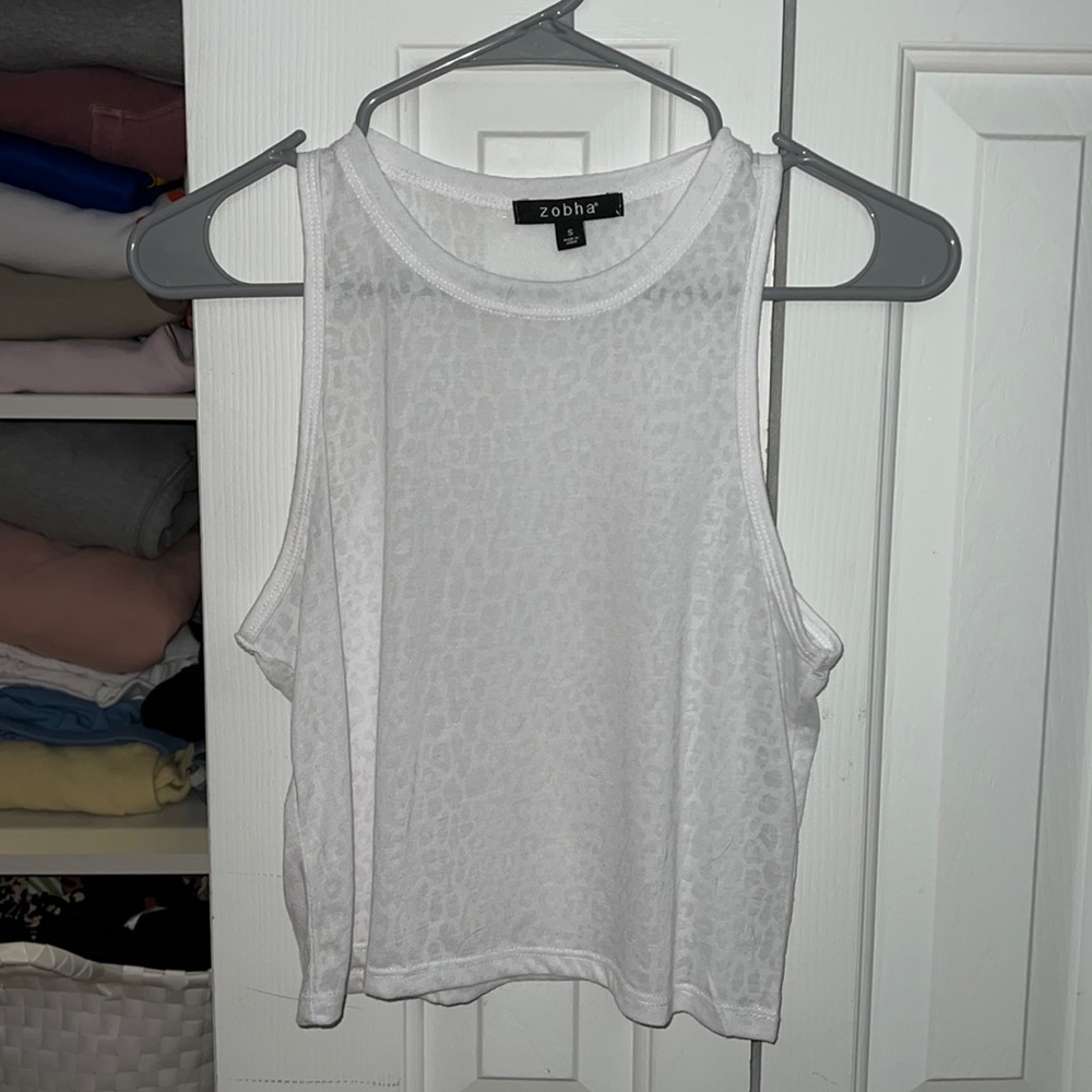 Cheetah print crop tank top